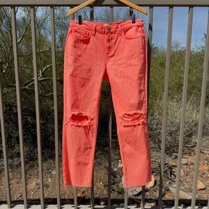 ⬇️💲L'AGENCE NWT Coral Cropped Ankle Jeans with Distressed Knees